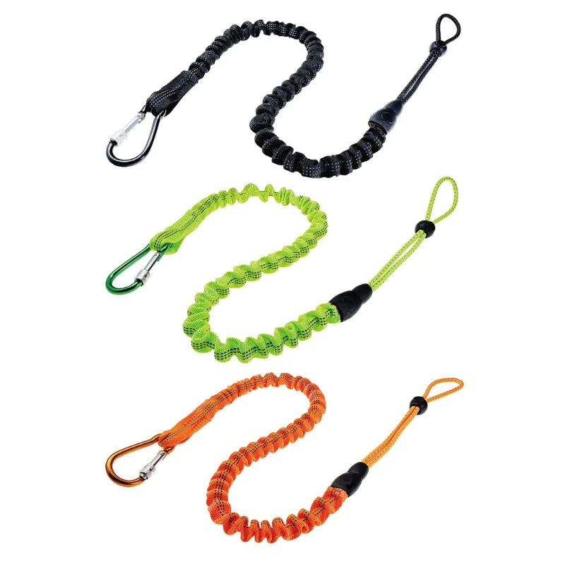 2pcs Nylon Bungee Tether Tool Lanyard With Screw Locking Carabiner Anti-Falling Safety Rope Durable Tool Lanyard