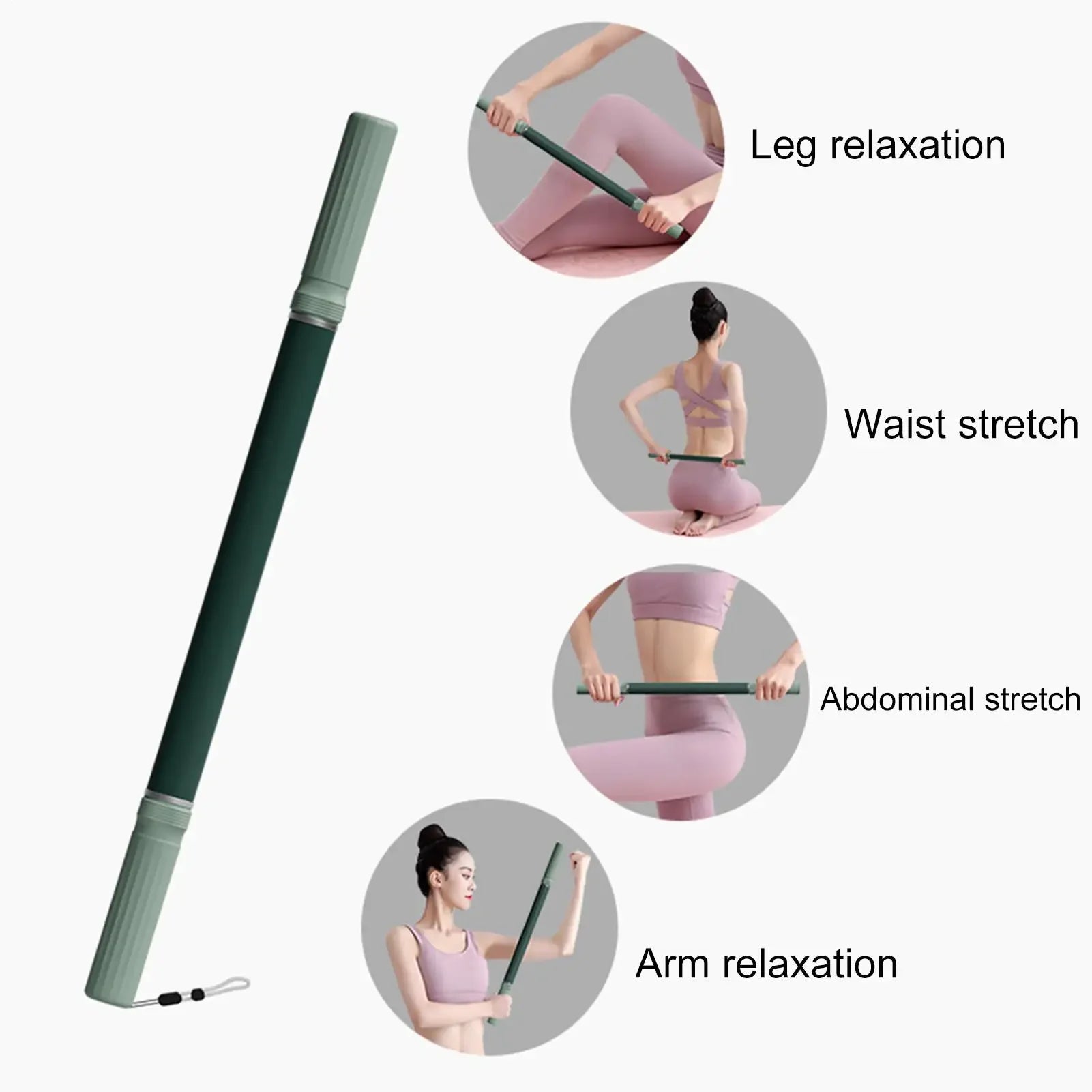 Yoga stick roller ergonomic training equipment for body stretching and relaxation tools, for sports outdoor home exercise