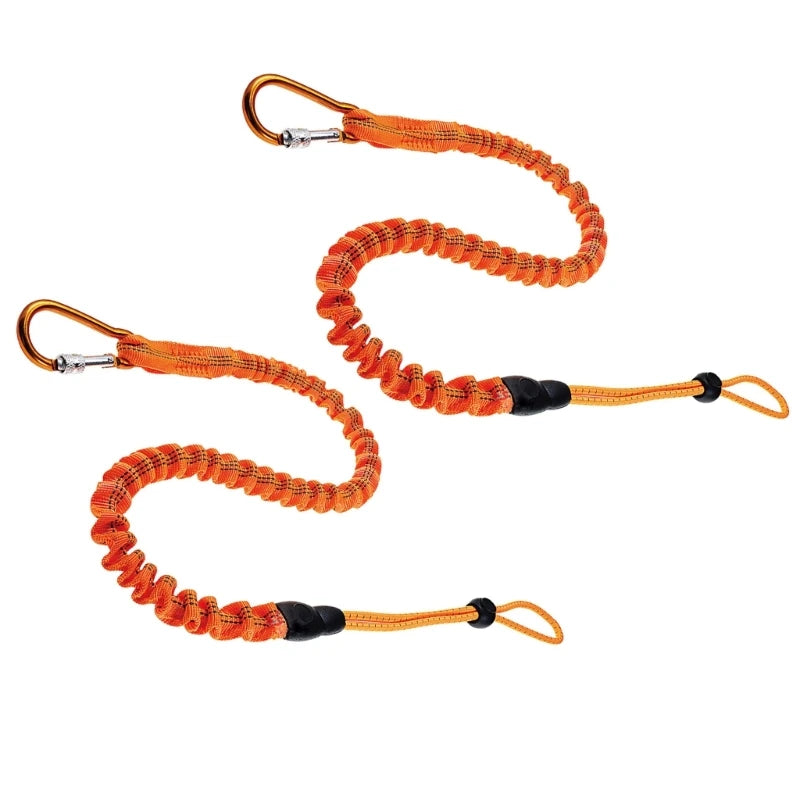 2pcs Nylon Bungee Tether Tool Lanyard With Screw Locking Carabiner Anti-Falling Safety Rope Durable Tool Lanyard